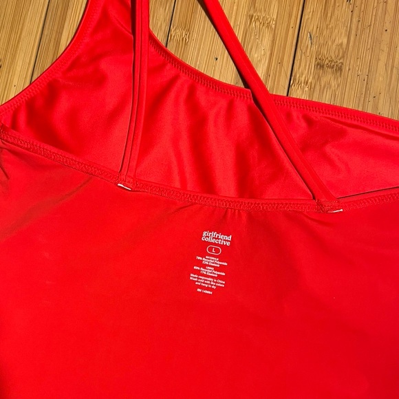 ❤️NWOT Girlfriend Collective Marina Powell One Shoulder One Piece Swimsuit Red L - Picture 5 of 14